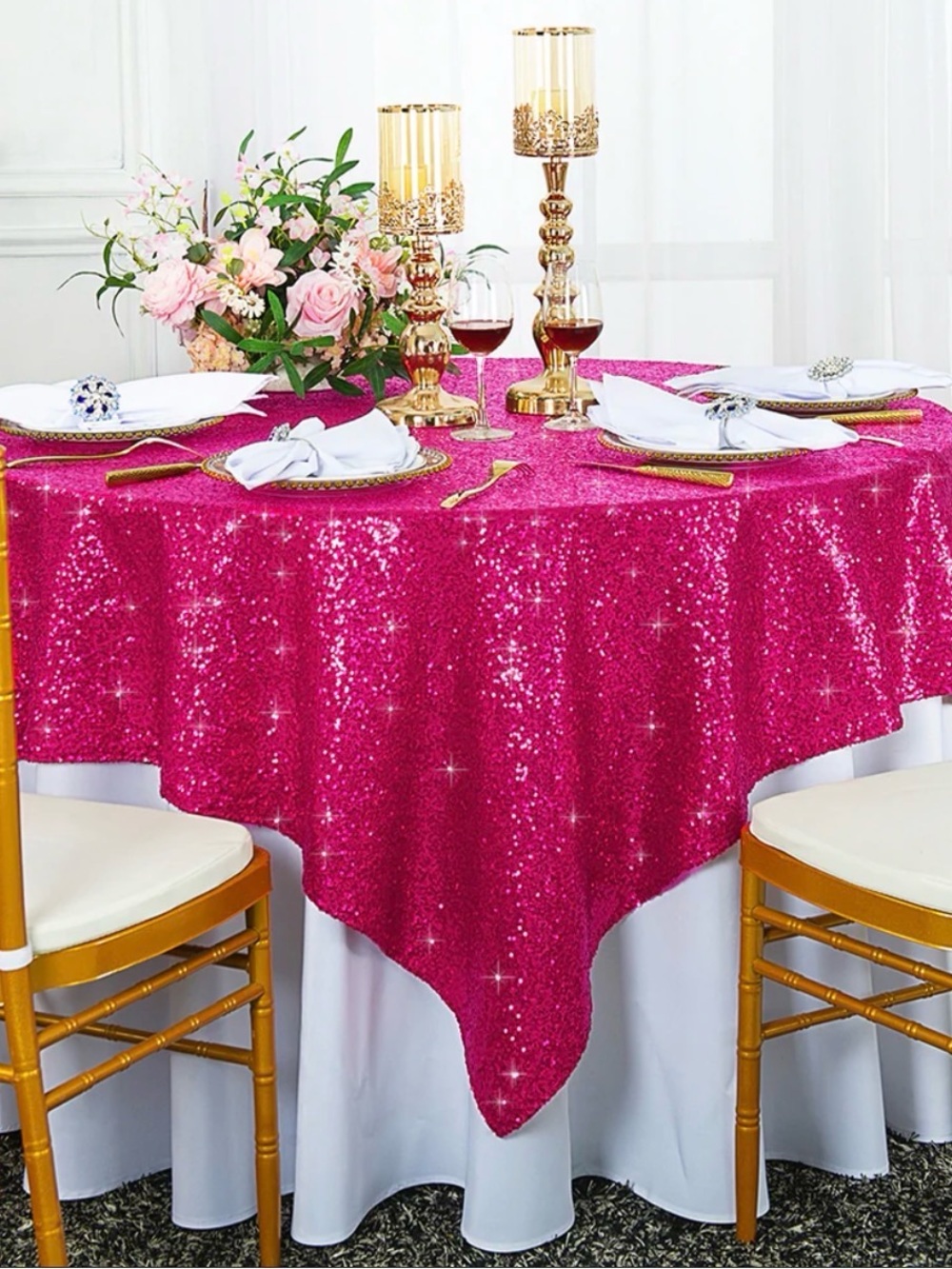 Pink Sequin Tablecloth - Sparkling Dining Accent